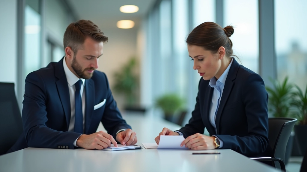 Geschäftsteam diskutiert Exportstrategie und Wechselkurssicherung anhand von Unterlagen am modernen Konferenztisch