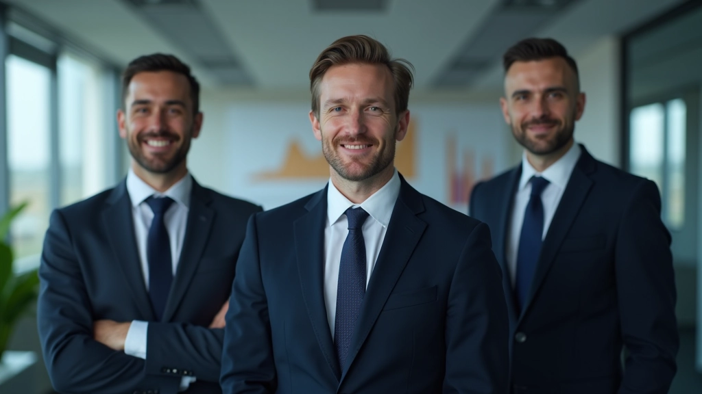 Geschäftsmänner und Geschäftsfrauen in modernem Büro mit Blick auf Finanzcharts und Währungstabellen